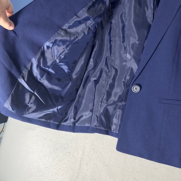 Kasper Woman Blazer Sz 16W Single Button Fully Lined Blue New w Tags Career Pro - Picture 4 of 16